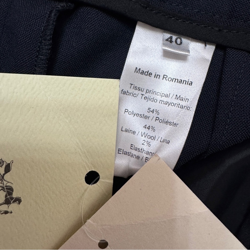 Hermes Paris EU 40 Women’s Employee Uniform Pants Navy Blue High Waist Crop US 8 - Picture 4 of 10